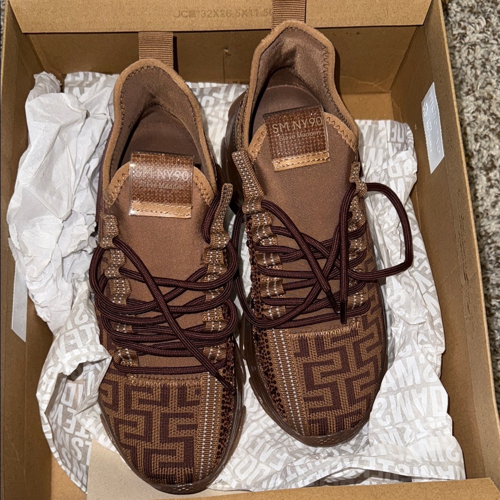 Steve Madden Brown Patterned Sneakers